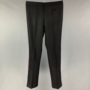 BURBERRY PRORSUM Size 32 Black Wool Tuxedo Dress Pants